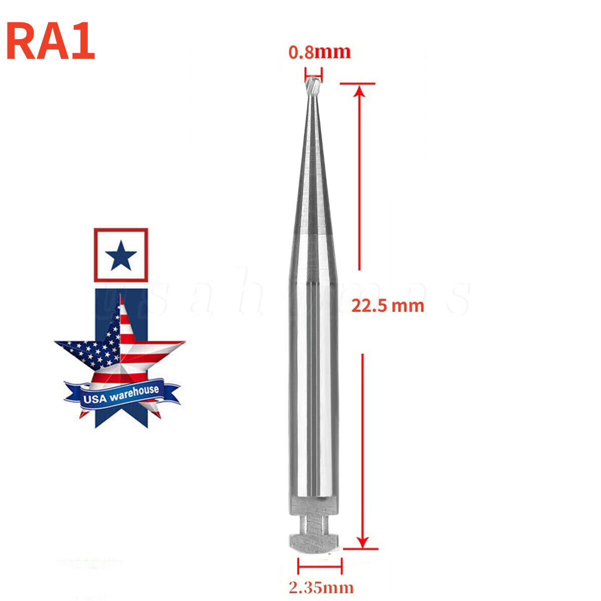 SANDENT Dental Tungsten Steel Carbide Burs Round RA Burs for Low Speed Handpiece