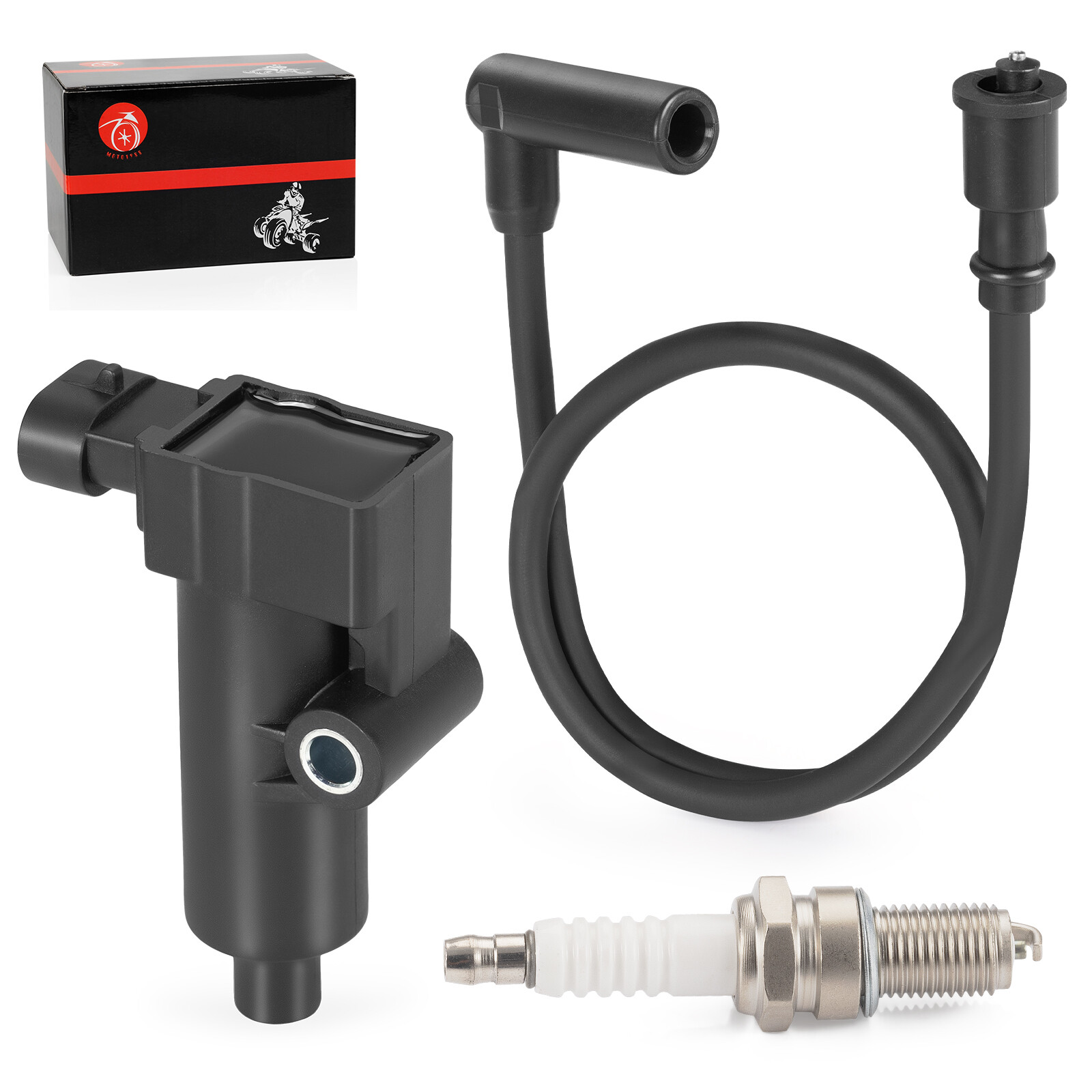 Ignition Coil & Spark Plug w/ Wire Cap for Hisun UTV 250 400 450 500 MSU 400 500
