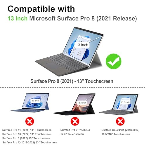 Case for 13 Inch Microsoft Surface Pro 8 (2021 Release) - Multiple Angle Gray