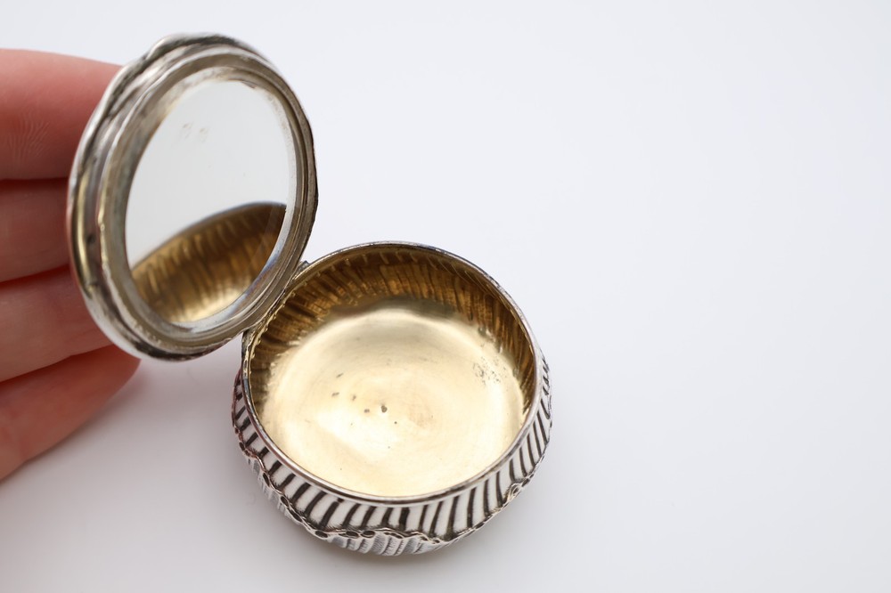 Vintage Continental Silver Compact Pot