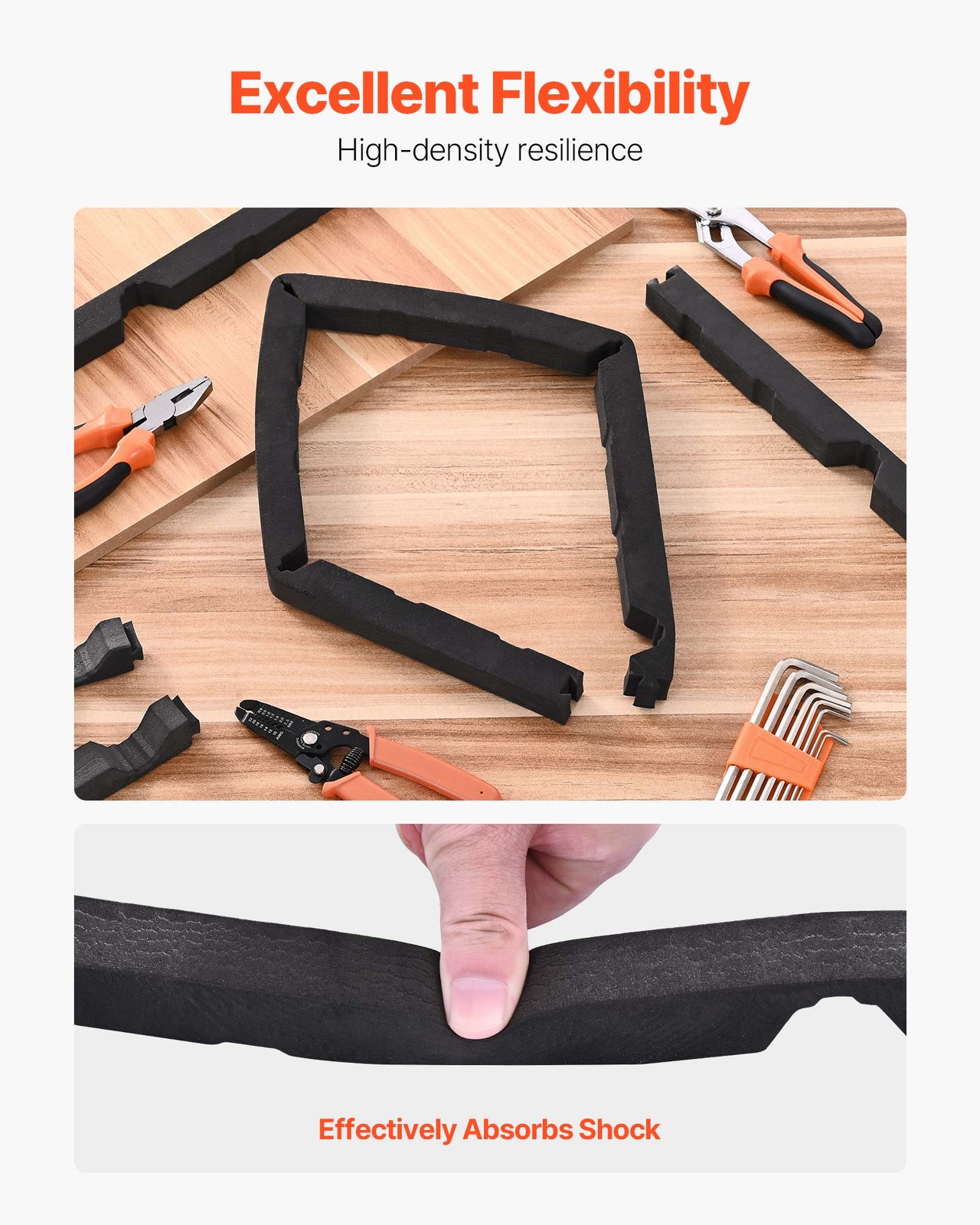 VEVOR Foam Closure Strips Metal Roof Outside EVA Foam Closure Strip (20 Pieces)