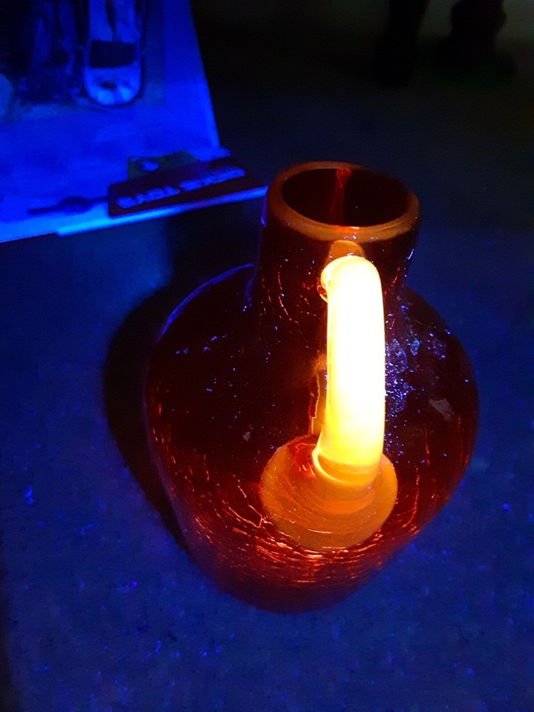 Vintage Crackle Glass Pitcher