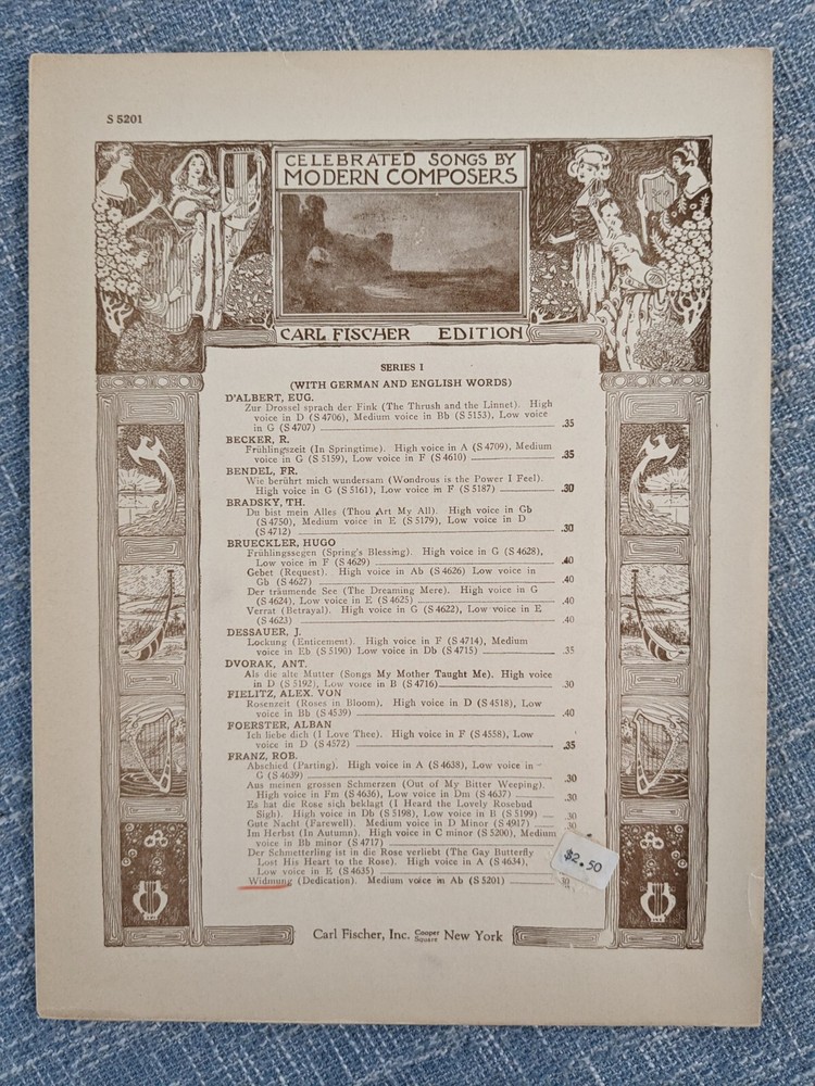 Widmung (Dedication) Medium Ab. Robt Franz
