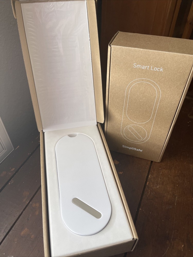 White SimpliSafe Smart Door Lock with PIN Keypad