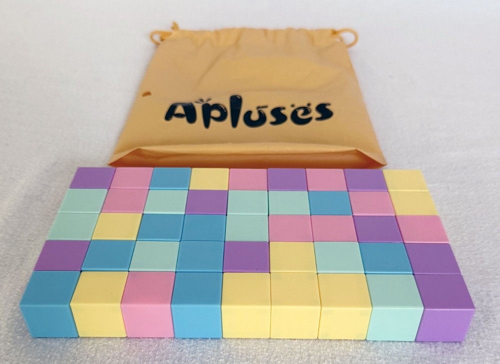 Set of 45 Apluses 1" Magnetic Building Blocks EUC