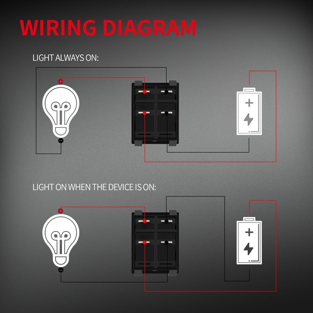 Reliable 30A Heavy Duty Lighted Rocker Switch - Quick Connect Installation