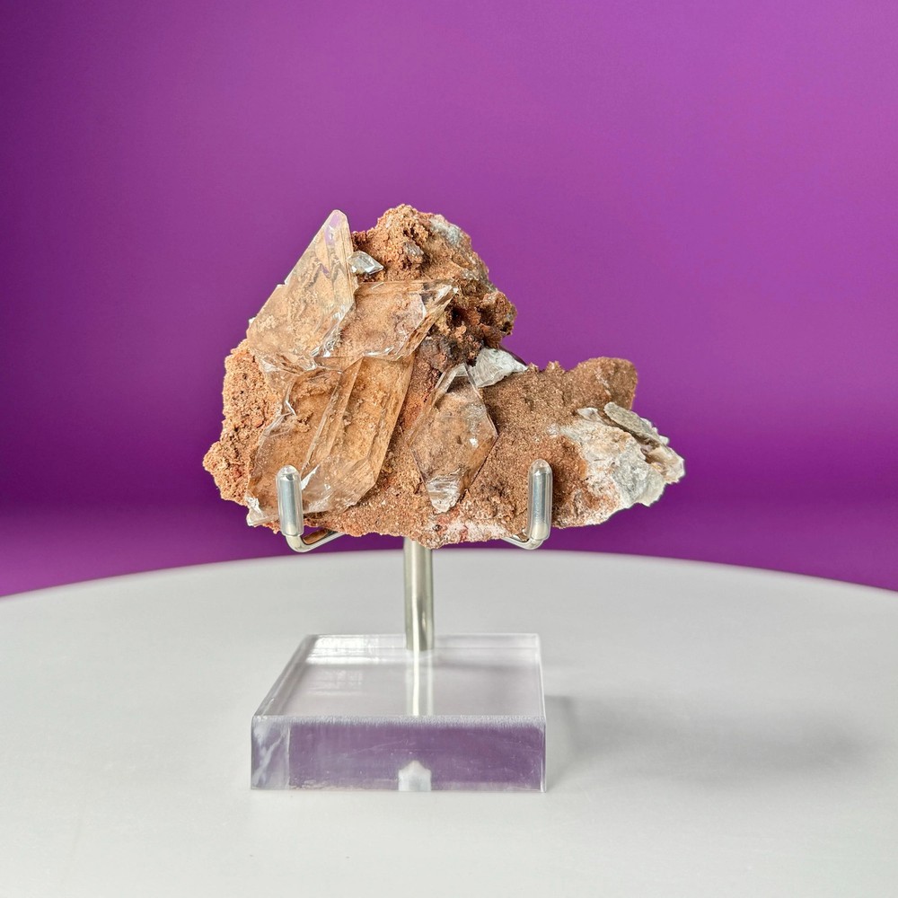 Selenite on Matrix (Bermejillo, Durango, Mexico) (Includes Silver Stand)