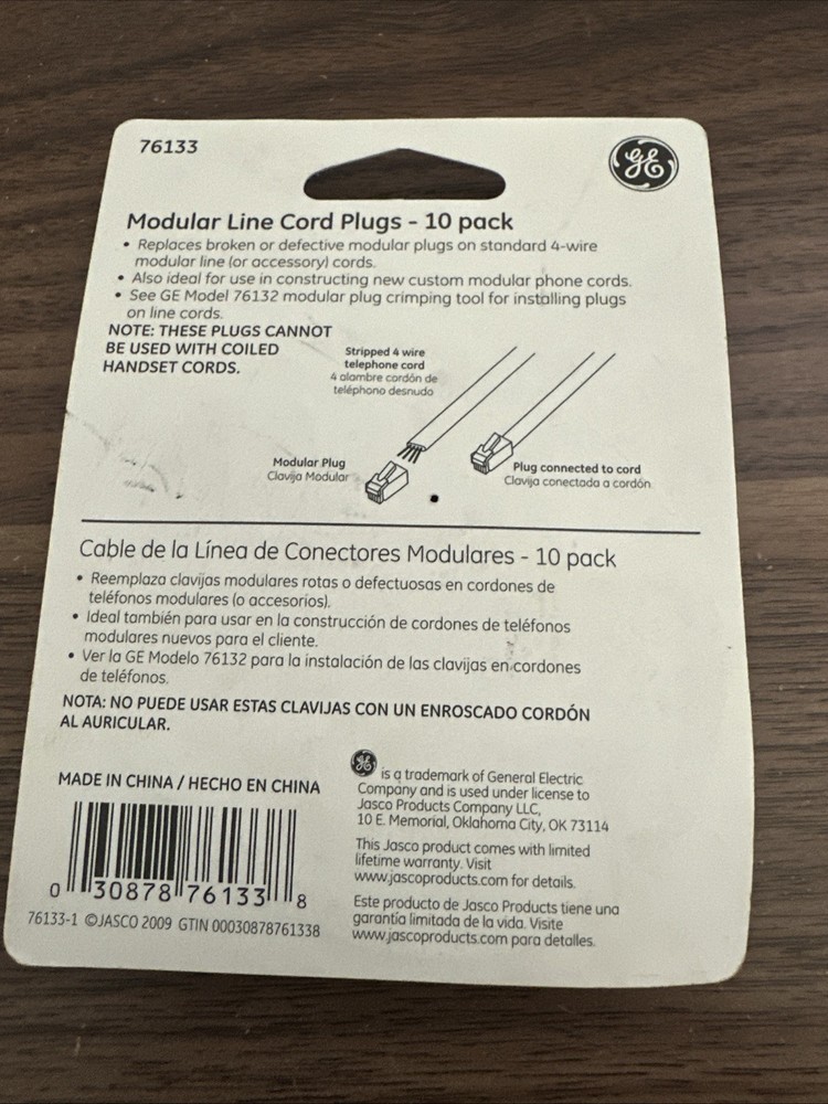 General Electric Modular Line Cord Plugs 10 Pack