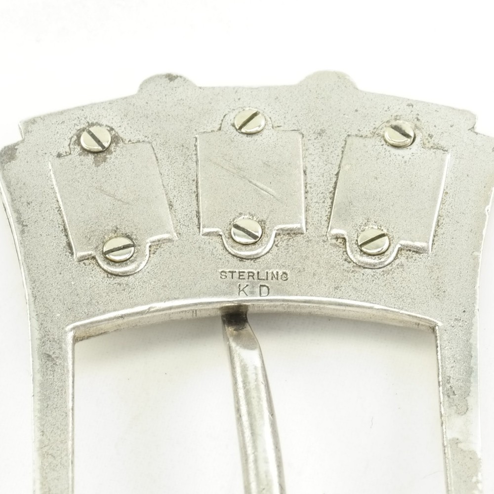 Antique Art Deco "EAJ" Replacement Initials Sterling Silver Belt Buckle
