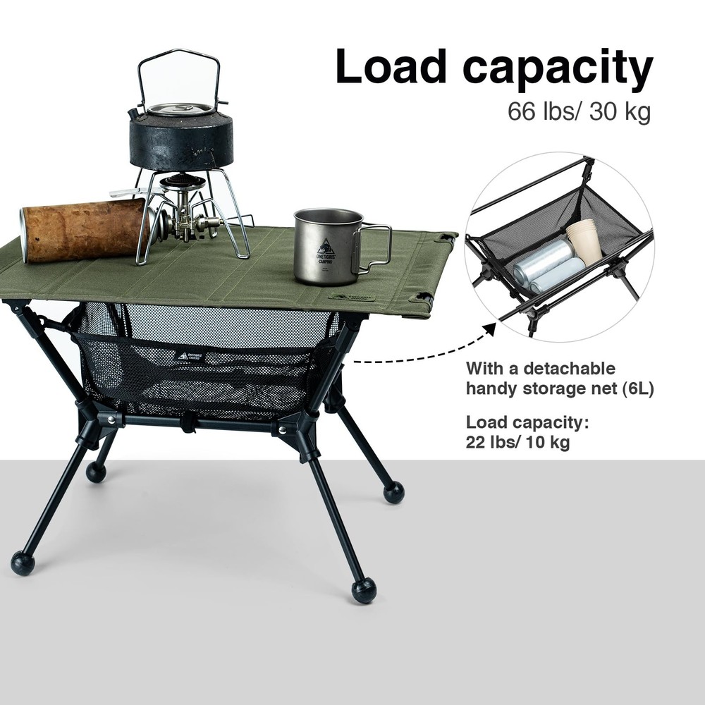 ONETIGRIS Dipper Camping Table, Lightweight Portable Folding Table with Mesh ...