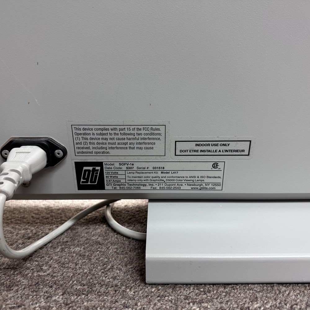 GTI Soft-View SOFV-1e Graphiclite D5000 Transmission/ Reflection Print Viewing