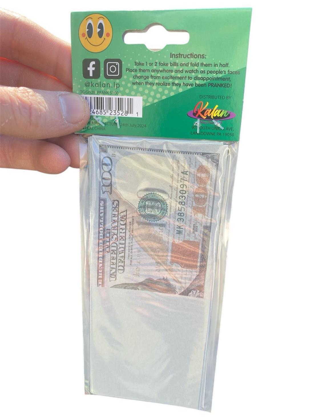 10-Pack Fake $100 Bills – Prank Money Gag Joke Phoney Play Cash Grab Trick