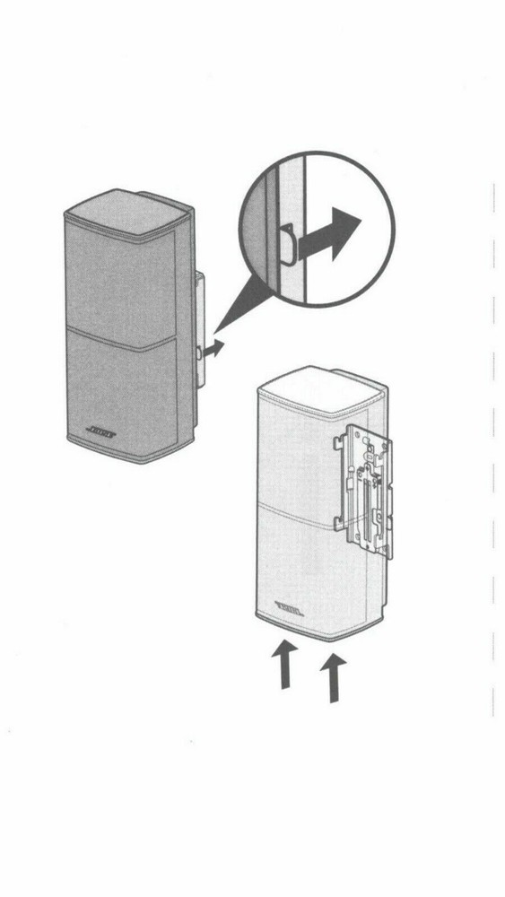 Metal SlideConnect Wall bracket For Bose Virtually Invisible 300 Spk- Single