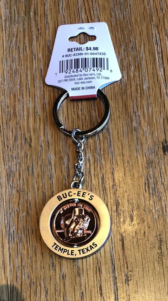 Buc-ee's Logo Spinner Keychain, Key Ring - Temple Texas Store