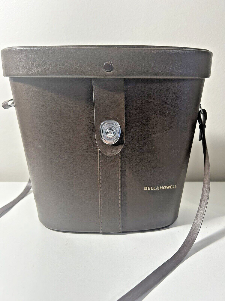 Bell & Howell Binocular Case Dark Brown Lidded with Strap *Empty