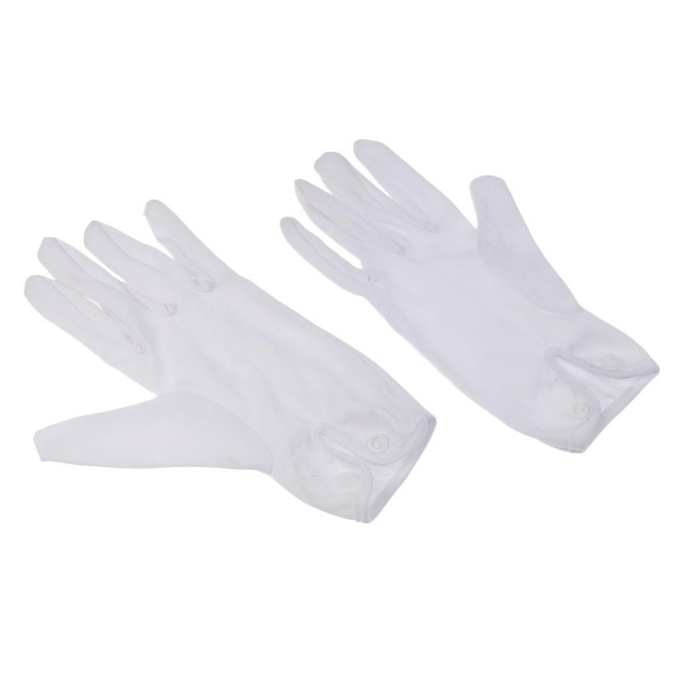 1 Pair Billiard Referee Gloves - White