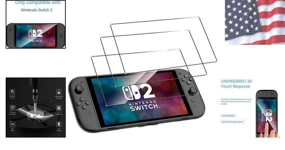 Enhanced Touch Sensitivity - 3-Pack Tempered Glass for Nintendo Switch 2