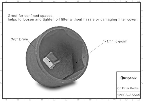 Oil Filter Wrench Socket, Oil Filter Cap Removal Tool Compatible with Chevy