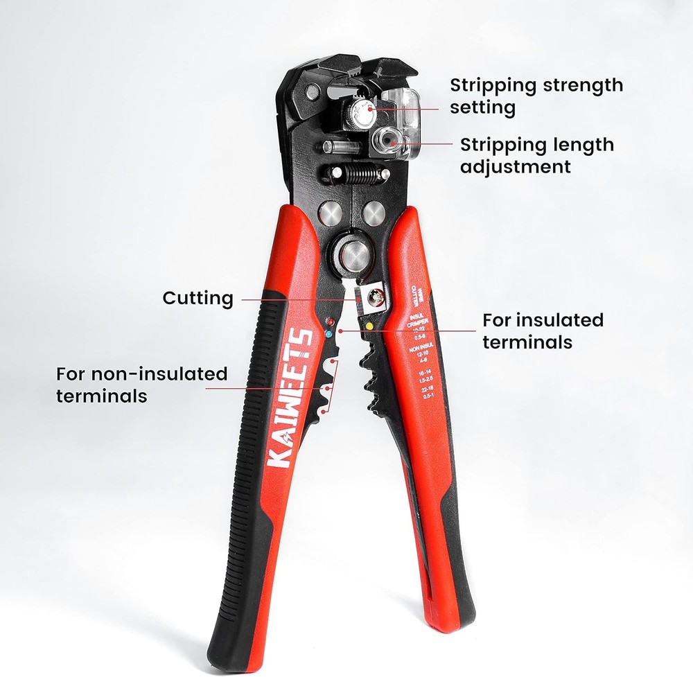 KAIWEETS Self Adjusting Wire Stripper - 3 in 1 Heavy Duty