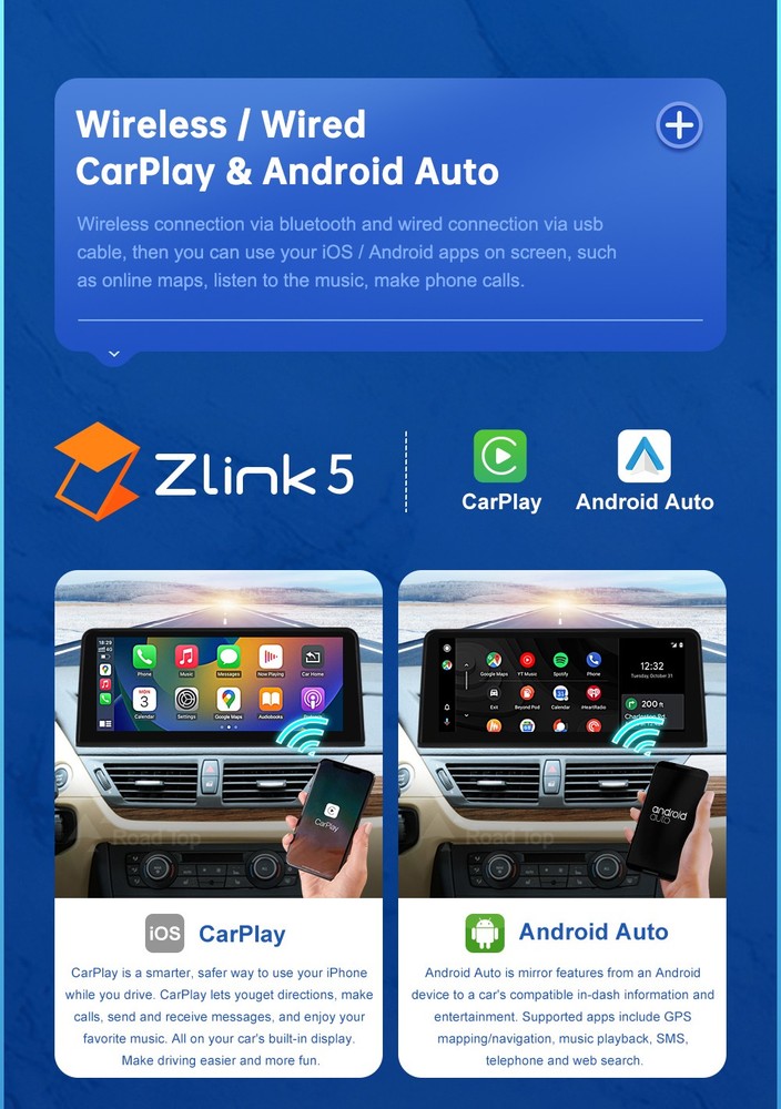 12.3" Carplay Android Auto Wireless Navigation Screen For BMW X1 E84 2009-2015