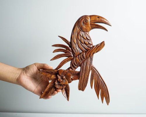 Eagle wood carving