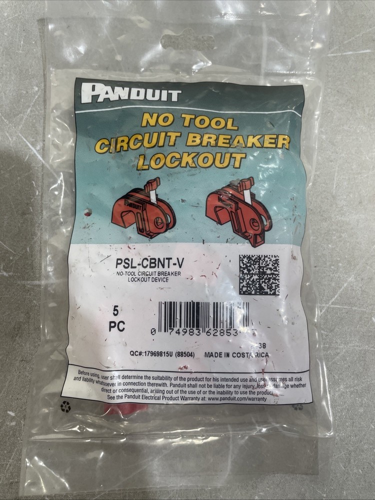 Panduit PSL-PCBNT No-Tool Circuit Breaker Lockout Device 5 Pack
