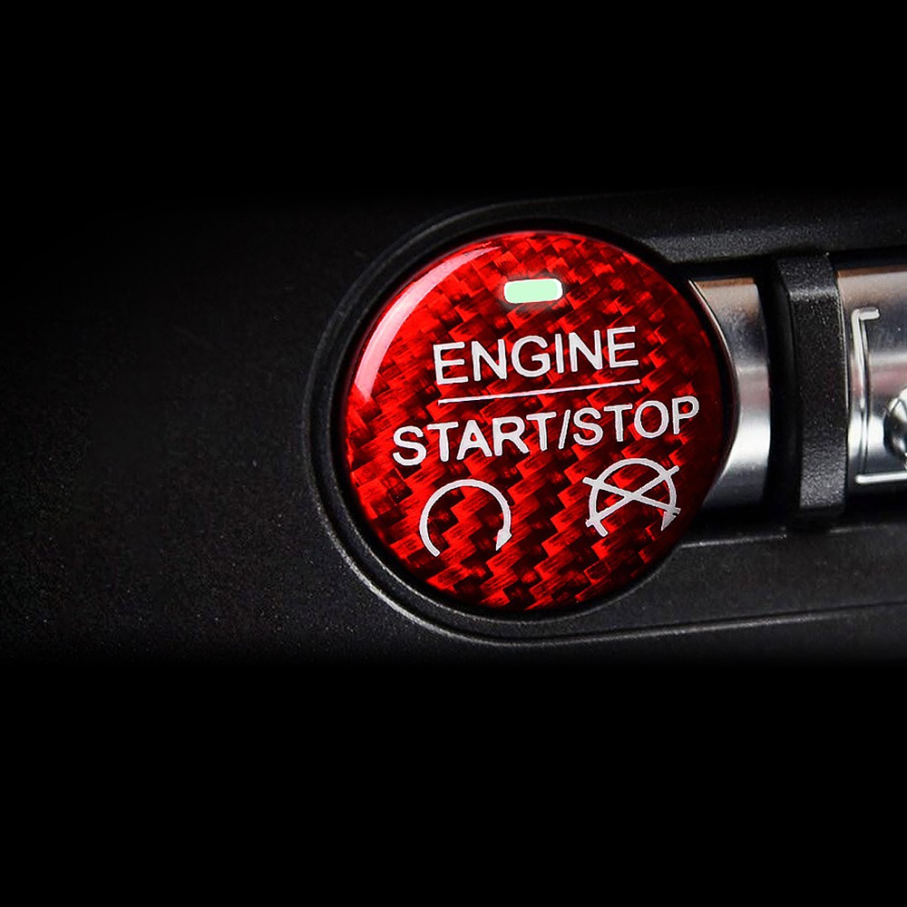 Carbon Fiber Engine Start Stop Button Switch Cover Trim For Ford Mustang 2015+🚘