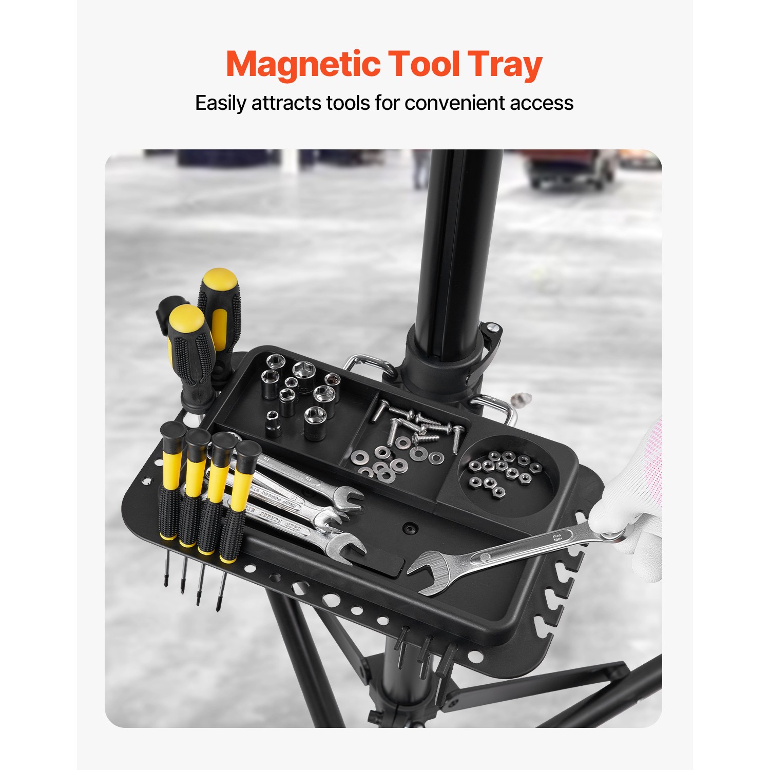 Bike Repair Stand 85 lb Adjustable Bicycle Maintenance Rack with Tool Tray