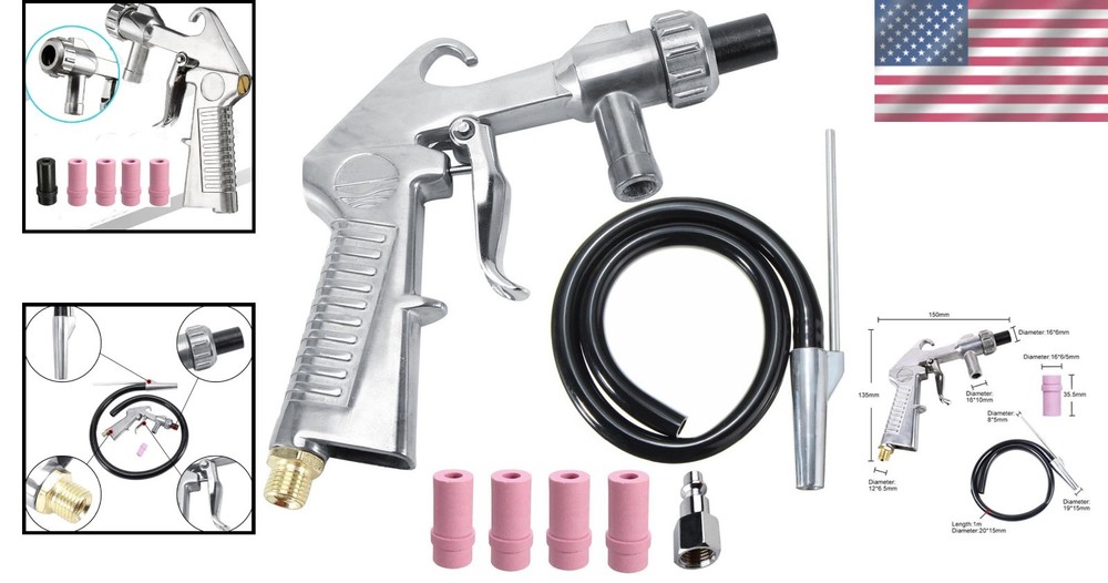 Durable Aluminum Sand Blaster Kit - Multi-Purpose Abrasive Tool for Restoration