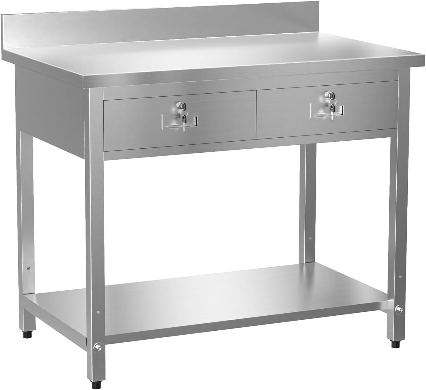 Heavy Duty 42 x 26 " Stainless Steel Work Table with 2 Drawers and Undershelf