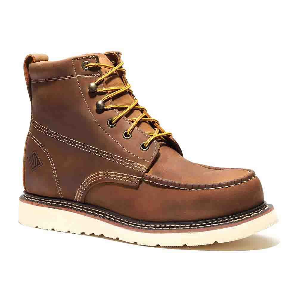 BONANZA Brown Full Grain Saddle Leather Work Boot