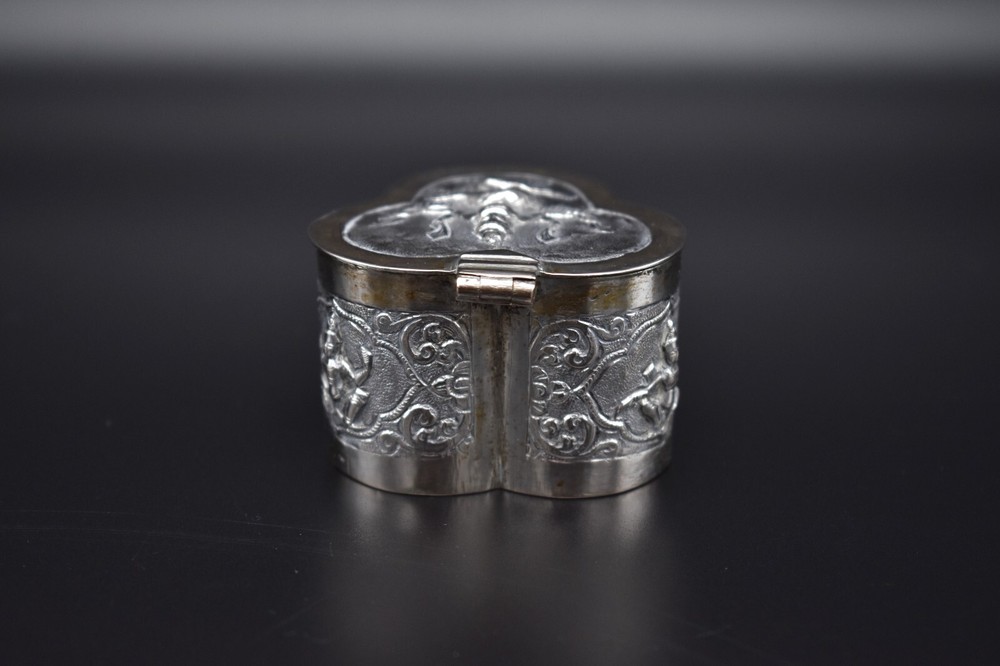 Antique 19th Century Solid Silver Burmese Snuff Box