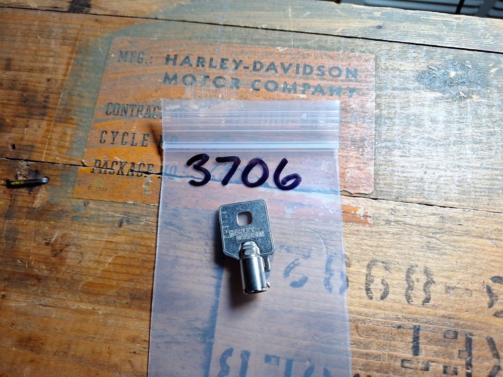 OEM Harley Davidson Barrel Key # 3706 Ignition Switch Fork Lock Key Saddlebag