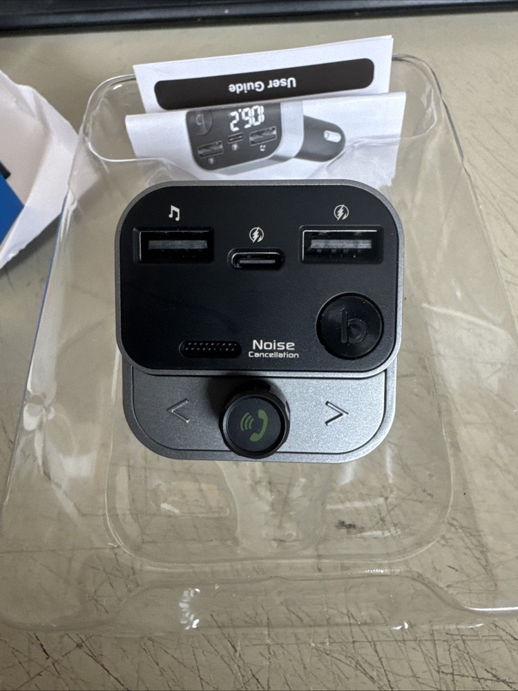 Just Wireless Wireless Hands Free FM Transmitter USB Car Charger USB A & C Ports