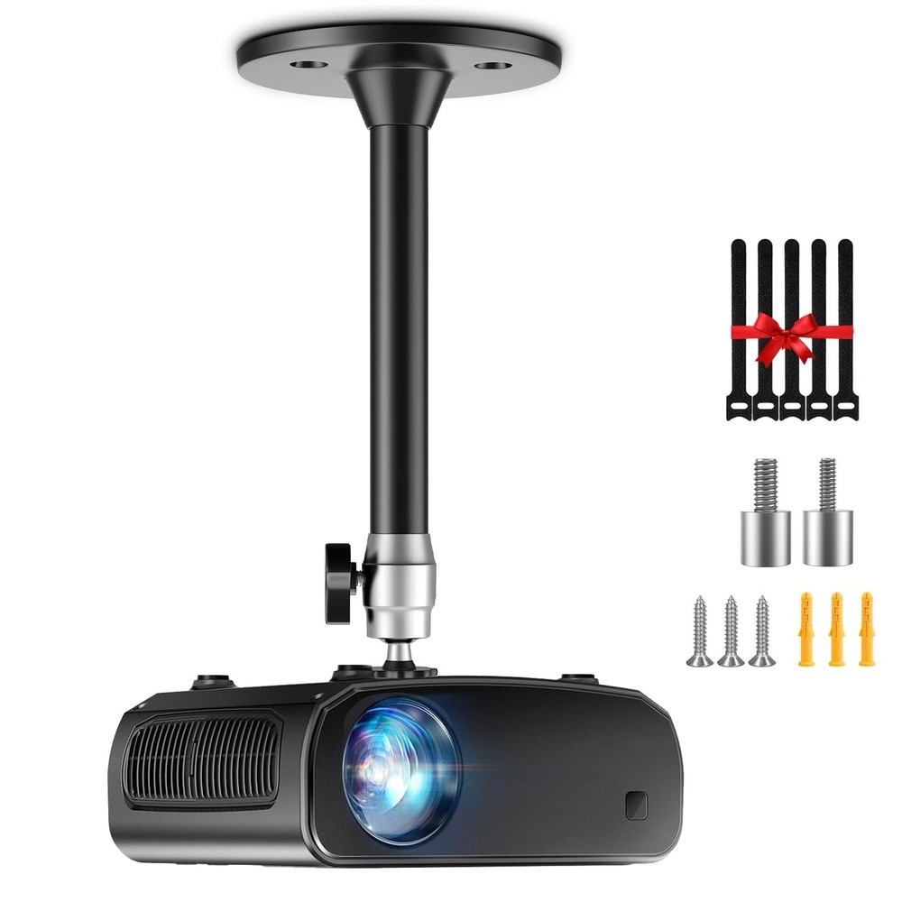 Mini Ceiling Projector Mount Bracket - Adjustable Tilt & Swivel Hanging Proje...