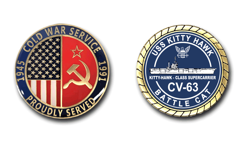 USS Kitty Hawk CV-63 Cold War Service Silhouette Challenge Coin