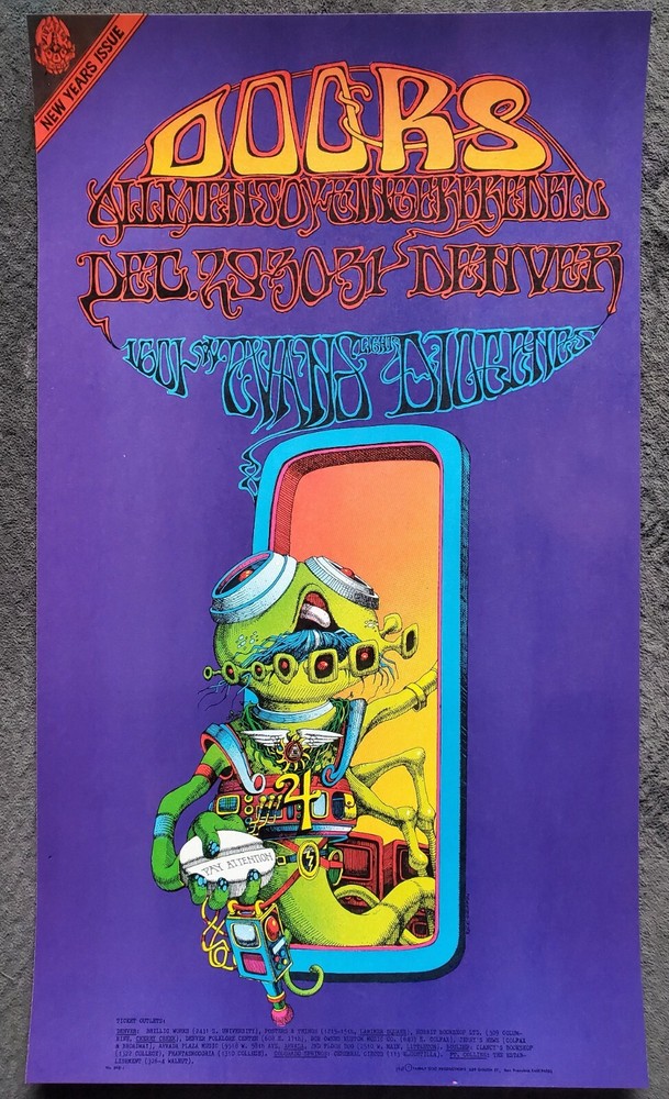 The Doors - Dec 1967 - Denver, CO (2nd print) Griffin art!