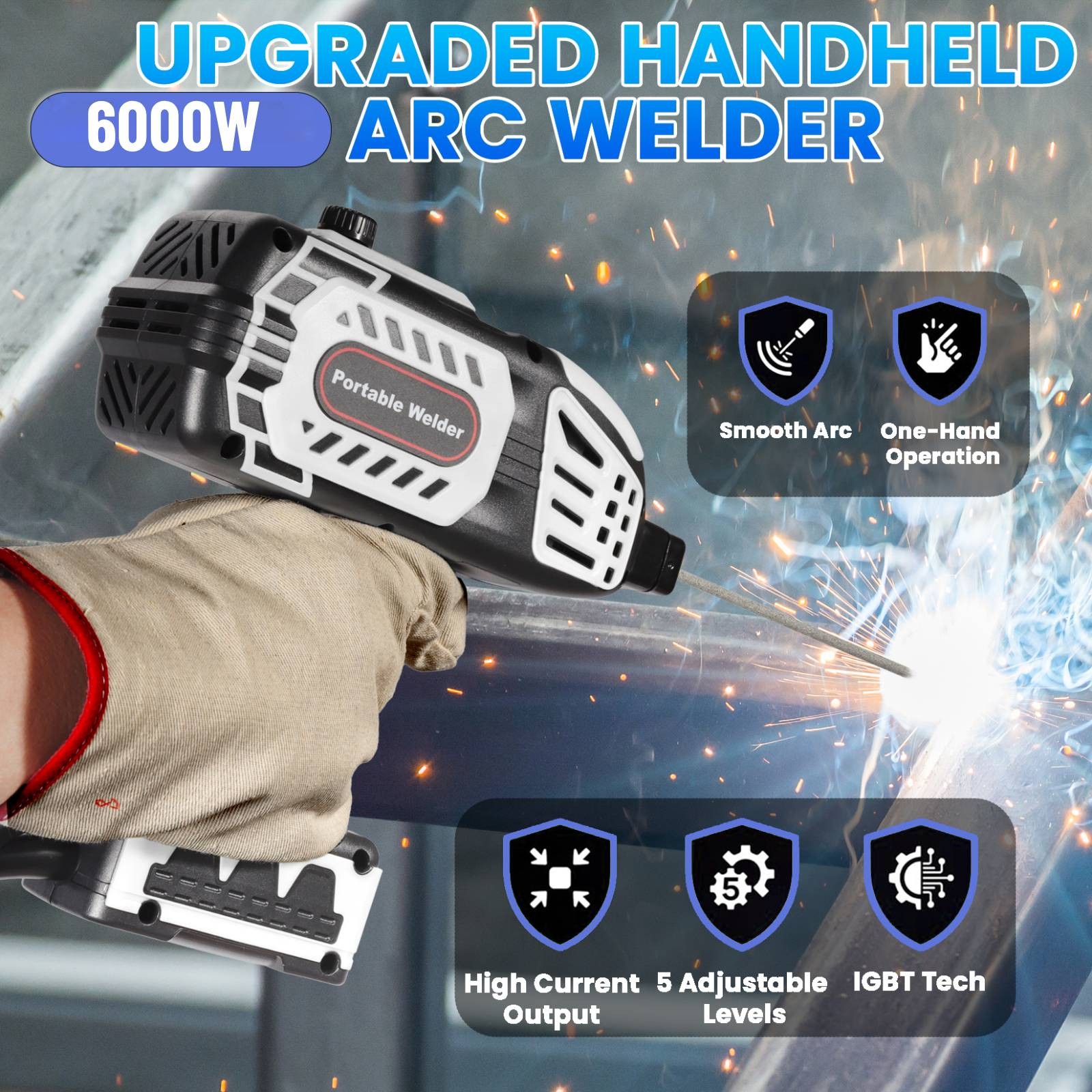 Portable 110V ARC Welder IGBT Inverter Welder Kit Handheld Stick Welding Machine