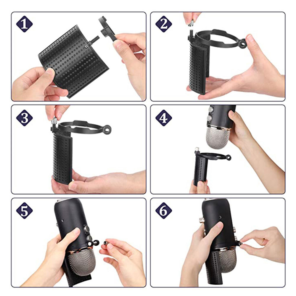 Professional Microphone Isolation Shield, Filter, Mic Sound Absorbing NEW