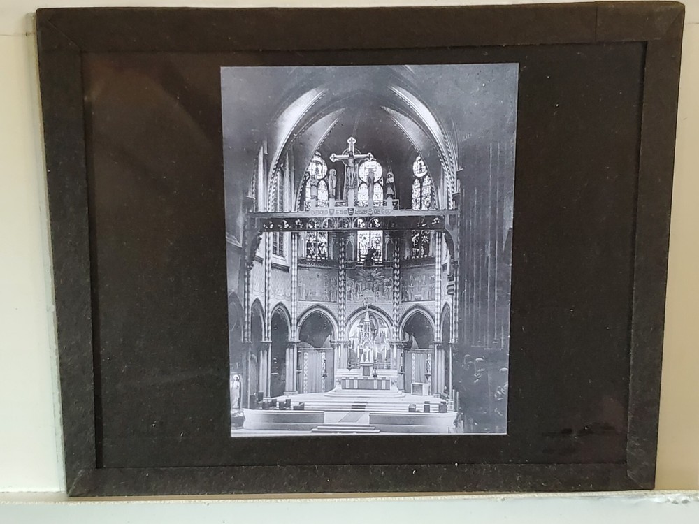 Unknown Cathedral Interior, NO LABEL, Magic Lantern Glass Slide