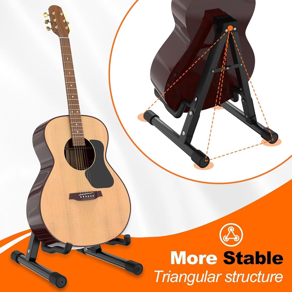 A Frame Folding Metal Guitar Stand