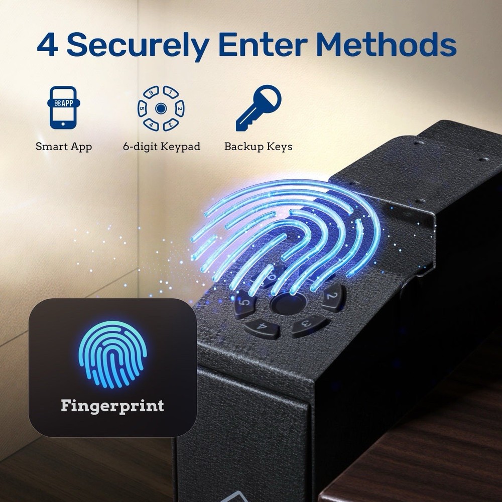 Blacksmith Pistol Safe, Slider, Fingerprint, APP Quick Access