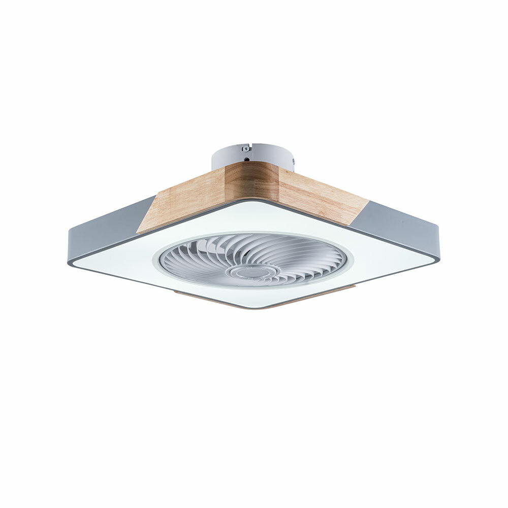 Modern Ceiling Fan Light Dimmable LED Remote Control Flush Mount Lamp Bladeless