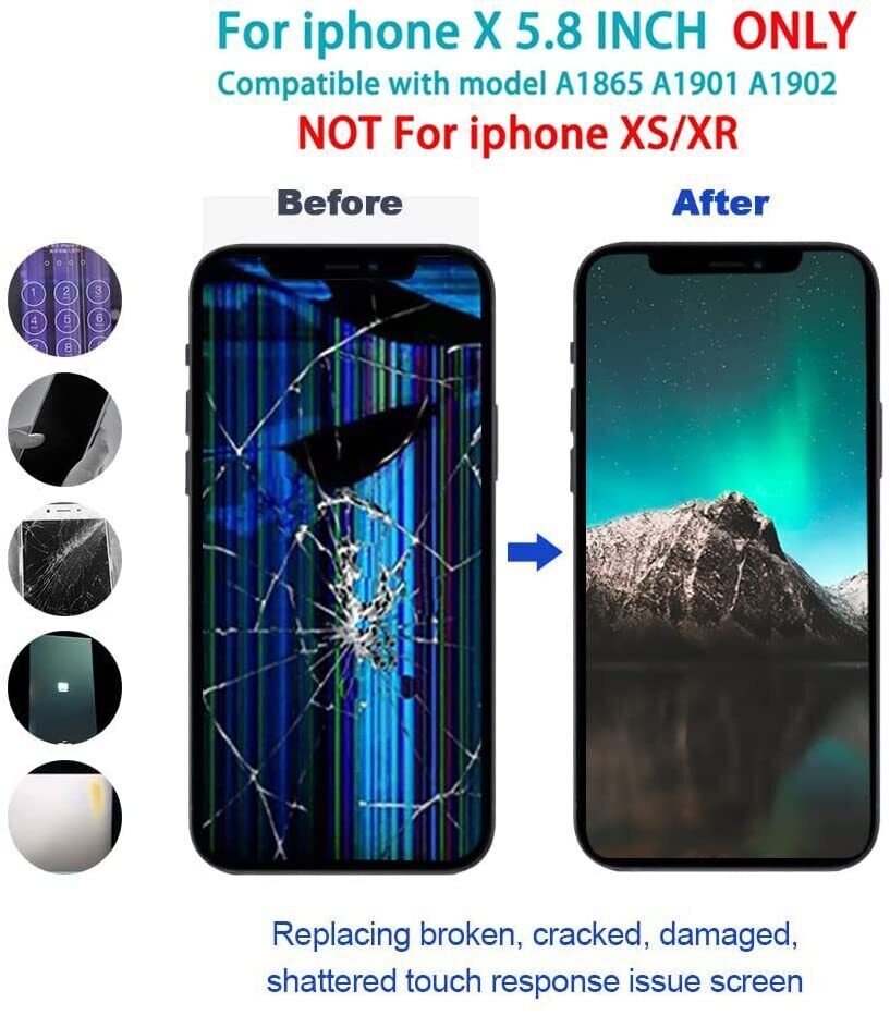 For iPhone X Display LCD Touch Screen Digitizer Assembly Replacement A+ Quality