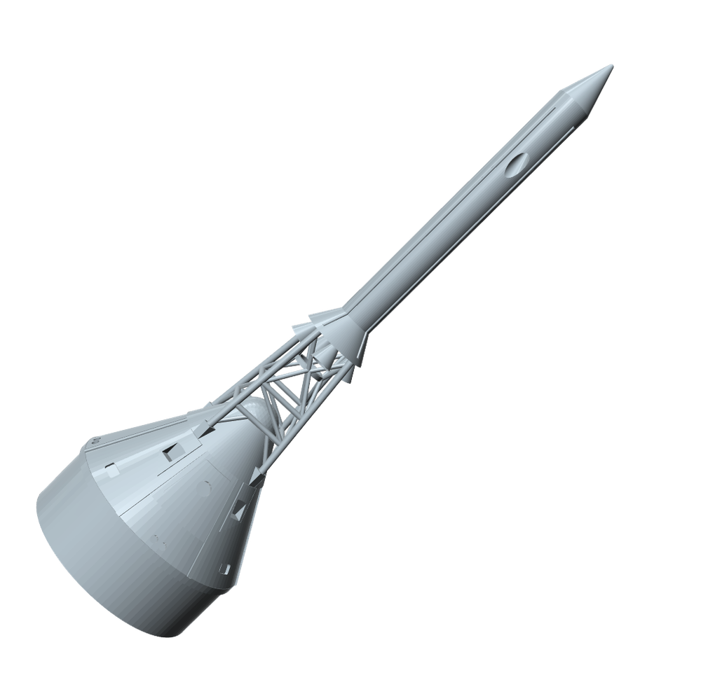 Apollo Capsule & LES Nose Cone Kit 1:100 scale. Direct replacement for Estes.