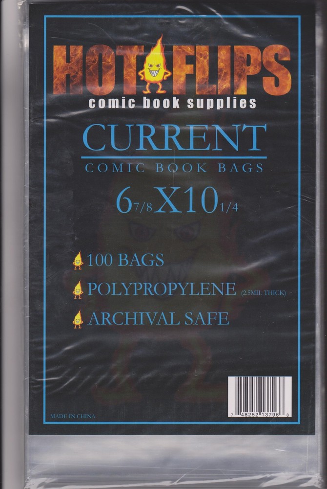 200 Current Hot Flips Comic Book Poly Bags Free Shipping