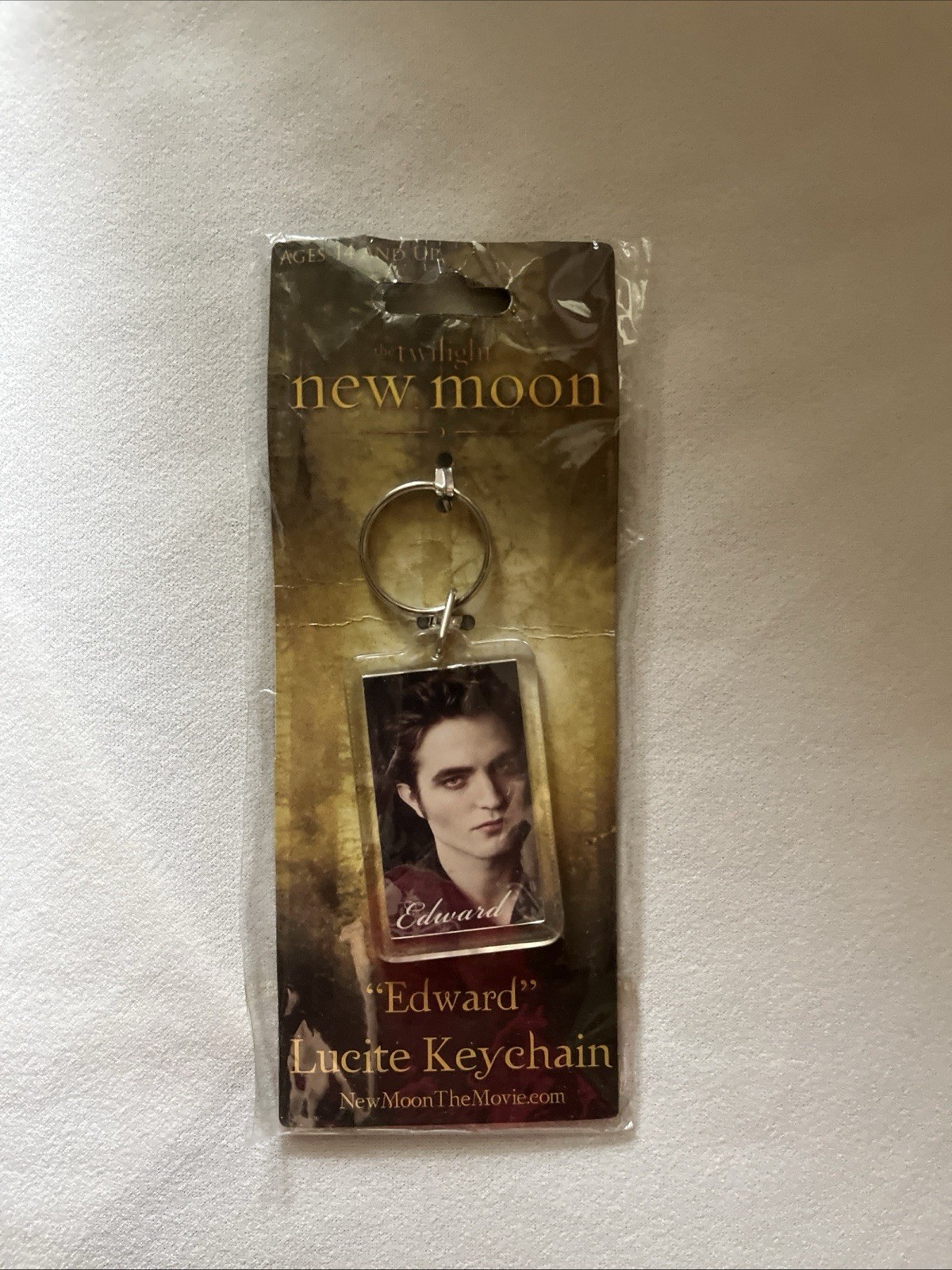 NOS Twilight Series New Moon “Edward Cullen” Lucite Keychain Keyring