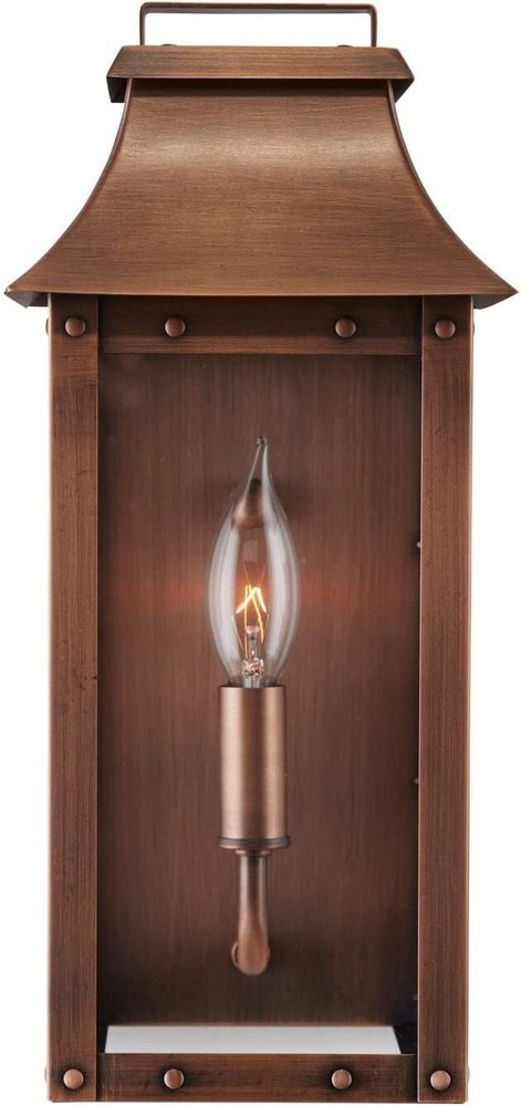 Vintage Solid Copper One Light Dimmable Wall Mounted Outdoor Wet Rated Lantern