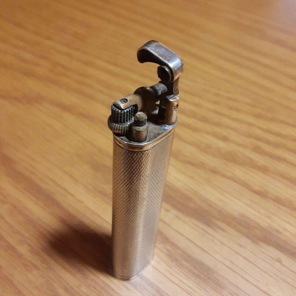 Working Dunhill Oil Lighter silver hammer without box