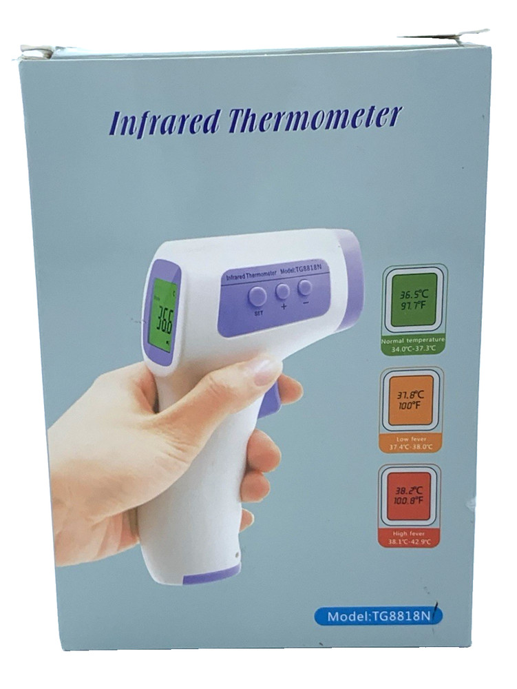 Non-Contact Infrared Digital Thermometer LCD Display Memory Function New In Box